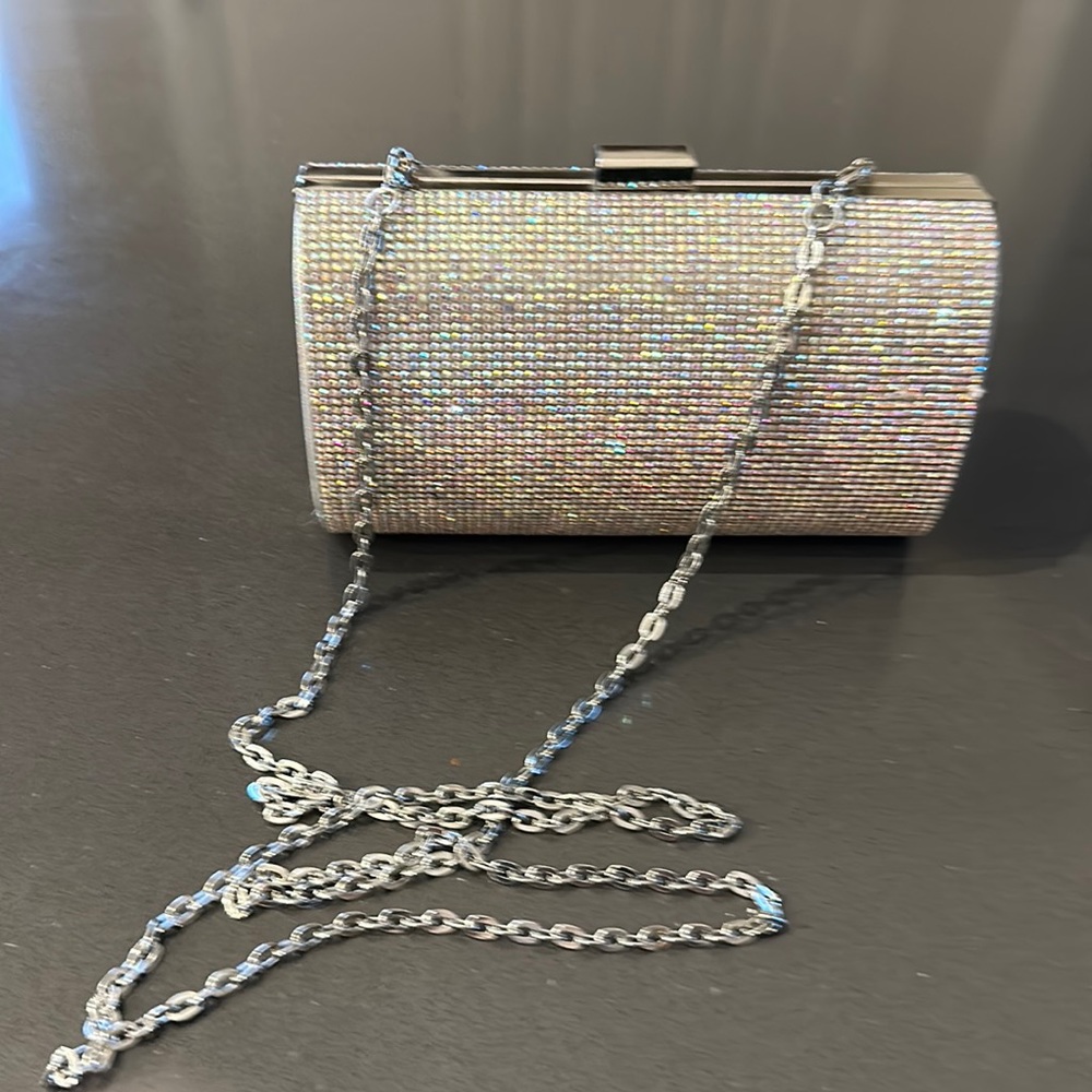 EVERYTHING MUST GO Crystal embellished clutch
